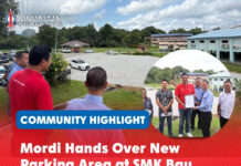 Mordi hands over new parking area at SMK Bau Mordi together with representatives from the Bau District Education Office, the management of SMK Bau and contractors, inspects the newly completed parking area that has been handed over for use by the school community.