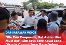 “We can cooperate, but authorities must act”: Sim says Batu Kawa land dispute cannot face more delays Sim Kiat Leng accompanies a Batu Kawa landowner during a meeting with JKR, the Land and Survey Department, Padawan Municipal Council and the Sarawak Premier’s Department to discuss the long-standing land acquisition and compensation issue.
