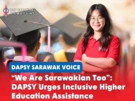 “We are Sarawakian too”: DAPSY urges inclusive higher education assistance Arlena Wee Shi Ying has called on the Sarawak Government to broaden the eligibility criteria for Bantuan Kemasukan ke IPT, saying Sarawakian students studying in private universities should not be left behind.