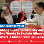 Chong gives Hornbill Skyways two weeks to explain alleged US$71.7 million VVIP jet lease Chong Chieng Jen personally delivered a formal letter to Hornbill Skyways Sdn Bhd seeking answers over an alleged US$71.7 million lease of a pre-owned Dassault Falcon 8X VVIP aircraft, with the company given two weeks to respond.