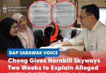 Chong gives Hornbill Skyways two weeks to explain alleged US$71.7 million VVIP jet lease Chong Chieng Jen personally delivered a formal letter to Hornbill Skyways Sdn Bhd seeking answers over an alleged US$71.7 million lease of a pre-owned Dassault Falcon 8X VVIP aircraft, with the company given two weeks to respond.