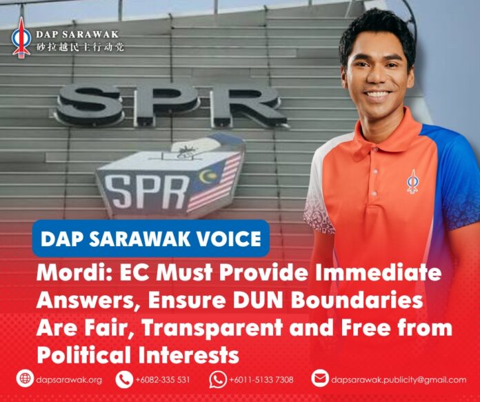 Mordi Bimol calls on the Election Commission (EC) to provide immediate answers on voter disparities and the basis of the proposed Sarawak DUN redelineation.