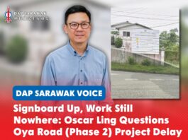 Signboard up, work still nowhere: Oscar Ling questions Oya Road (Phase 2) project delay Oscar Ling Chai Yew calls on JKR Sarawak to explain the delay in the Phase Two Oya Road widening project and reassess the road section showing signs of subsidence and cracking.