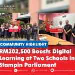 RM202,500 boosts digital learning at two schools in Stampin Parliament Michael Kong hands over allocations totalling RM202,500 to SK Satria Jaya and SK Sungai Stutong for Smart Interactive TVs.