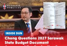 Chong questions 2027 Sarawak State Budget document accuracy after pagination error ADUN for Padungan Chong Chieng Jen raises concerns over a pagination error in the 2027 Sarawak State Budget’s List of Establishment Posts, questioning the accuracy of the figures and the Treasury Department’s quality-control procedures.