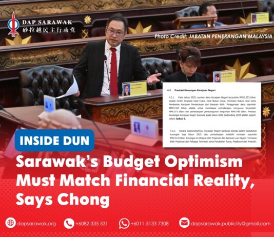 Sarawak’s budget optimism must match financial reality, says Chong Chong Chieng Jen calls for greater fiscal discipline in Sarawak’s 2027 Budget, questioning revenue projections and rising expenditure following the state’s RM2.6 billion deficit in 2025.