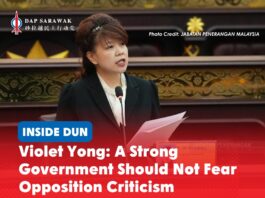 Violet Yong: A strong government should not fear opposition criticism ADUN for Pending Violet Yong speaks against the motion to suspend ADUN for Padungan Chong Chieng Jen, warning that GPS must respect opposition voices and the people’s right to demand accountability.