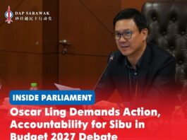 Oscar Ling demands action, accountability for Sibu in Budget 2027 debate Sibu MP Oscar Ling speaks during the parliamentary debate on Budget 2027, raising concerns over healthcare workforce shortages, local economic development, rice traders’ welfare and firefighting preparedness in Sibu.